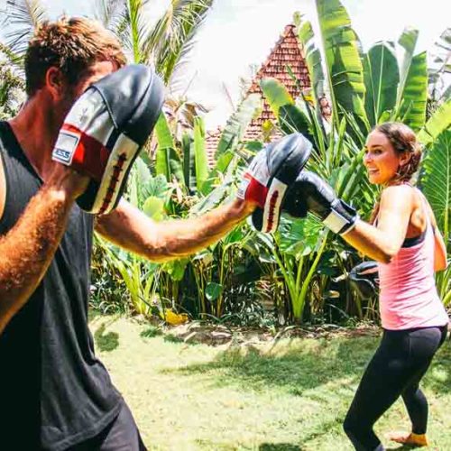 Boxing Fitness Kurs - Komune Resort & Beach Club auf Bali - Fitnessurlaub auf Bali für Reiseathleten