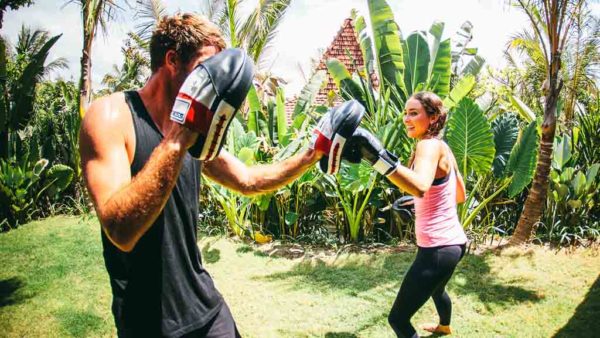 Boxing Fitness Kurs - Komune Resort & Beach Club auf Bali - Fitnessurlaub auf Bali für Reiseathleten