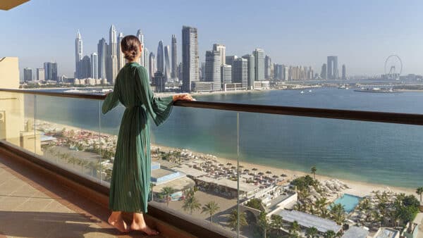 Fairmont The Palm Dubai with the Reiseathlete. Panaramic View West Beach - Fitness Vacation Dubai - Fitness Holiday Dubai