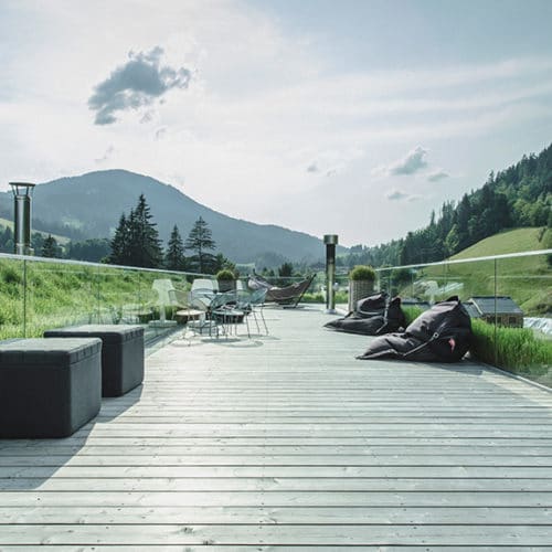 Hotel Lounge auf dem Dach mama thresl Leogang - Fitnessurlaub in Österreich - Fitnessreisen für Reiseathleten