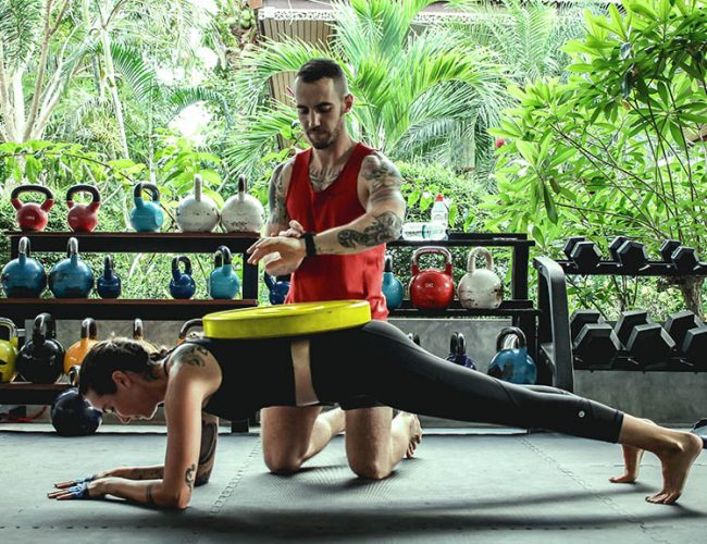 Sam during personal training with Tony - FitKoh Koh Samui - Fitness Travel Koh Samui - Fitness Vacation in Thailand for Travelling Athletes